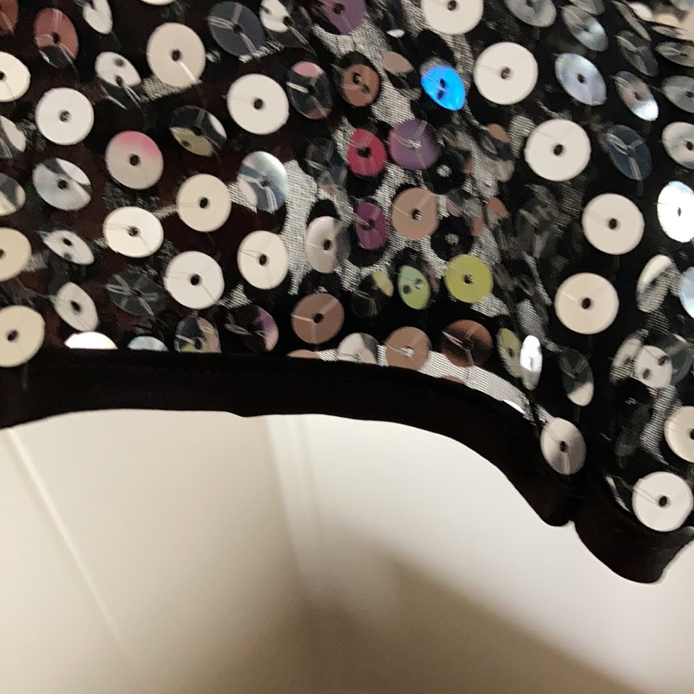 Karen Millen Silver Sequin Cropped Jacket - Picture 3 of 4